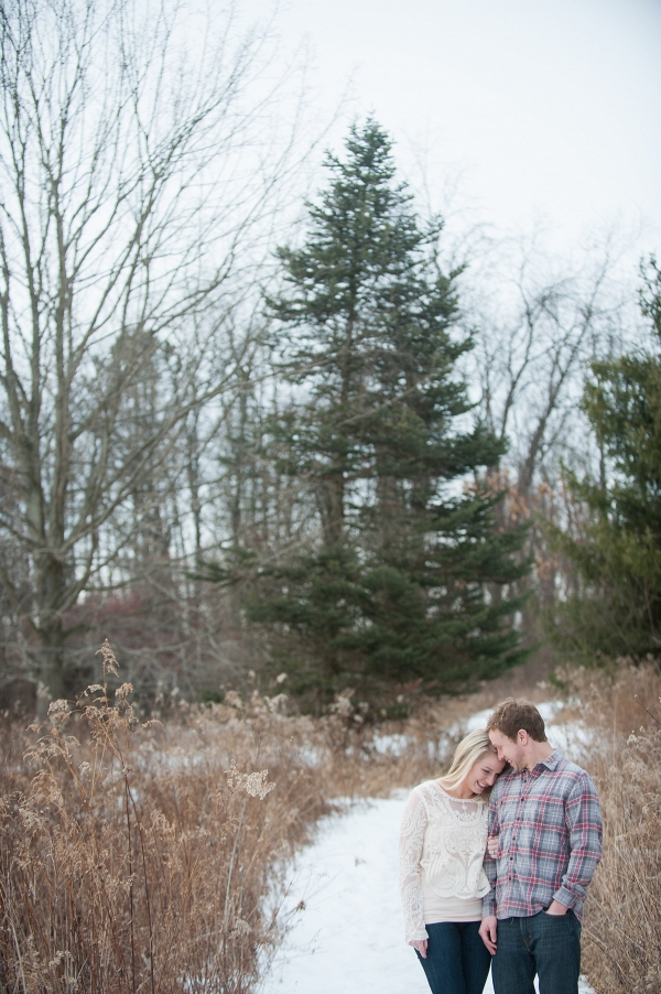 Snowy Field Engagement Session