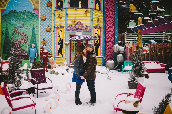 Snowy, Colorful Engagement Session