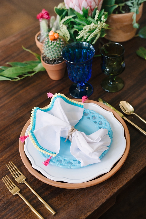 DIY Fiesta Pom Pom Napkins