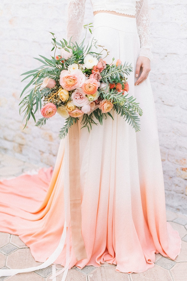 Bohemian Elegance in Ombré Peach and Coral