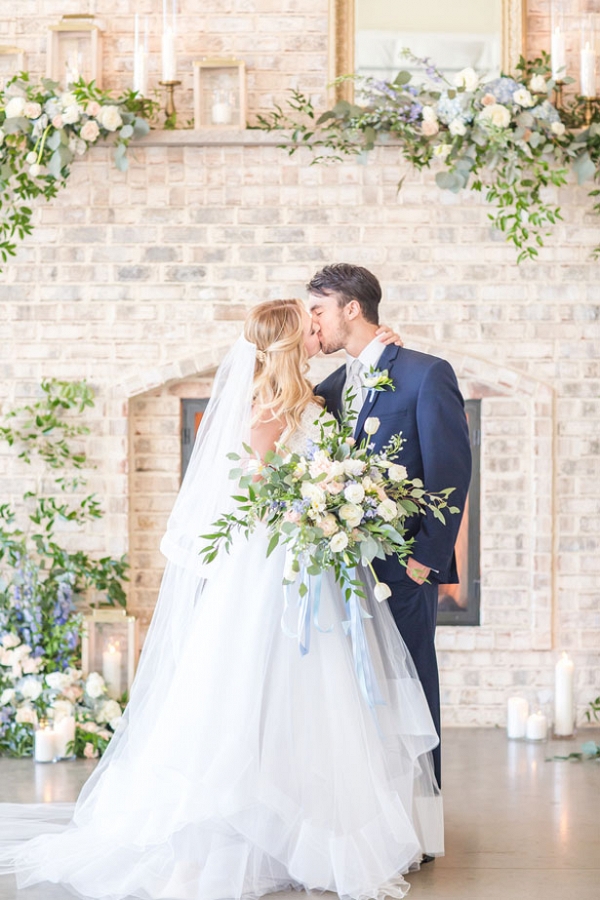 Greenery, Dusty Blue and Gold Spring Wedding