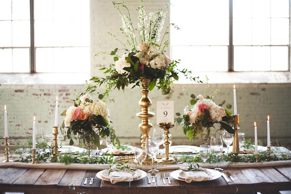 Romantic Greenery Industrial Wedding