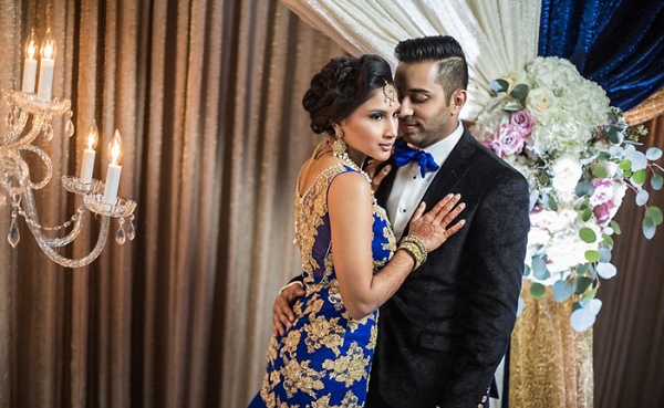 Royal Blue and Gold Hindu Wedding