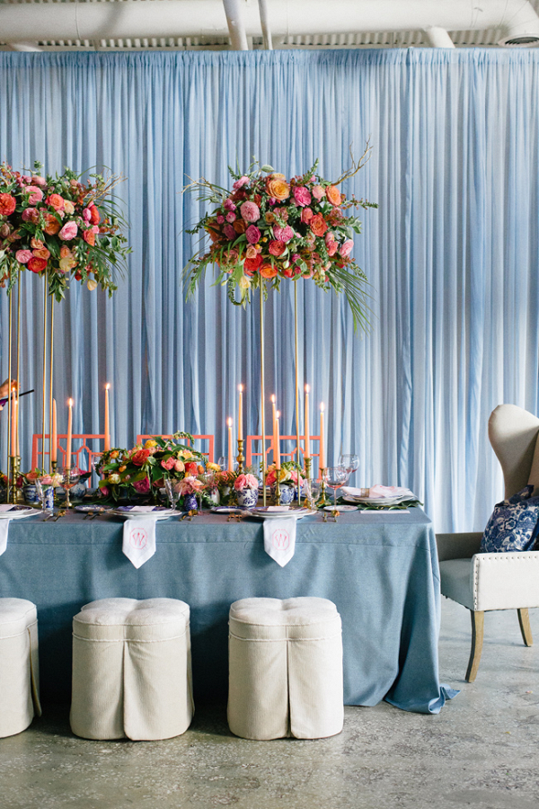 Modern Coral And Blue Palm Beach Wedding