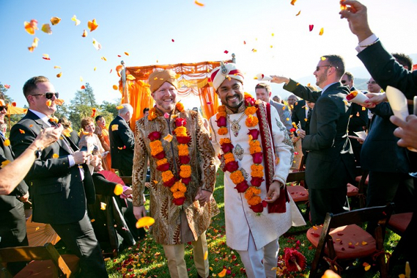 Modern Orange and White Indian Wedding