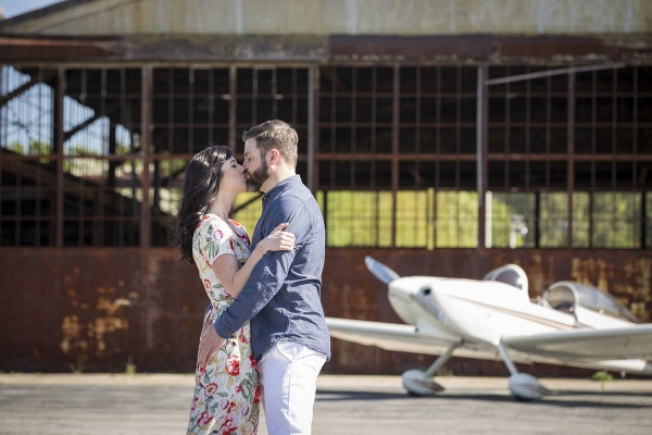 A Jet-Setting 1940's Engagement Session