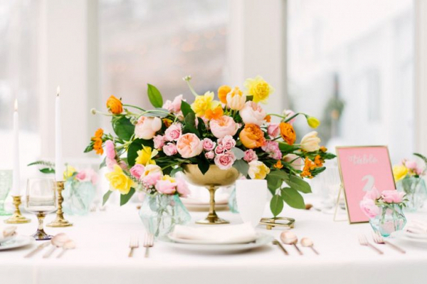 Colorful Pink and Yellow Wedding Ideas