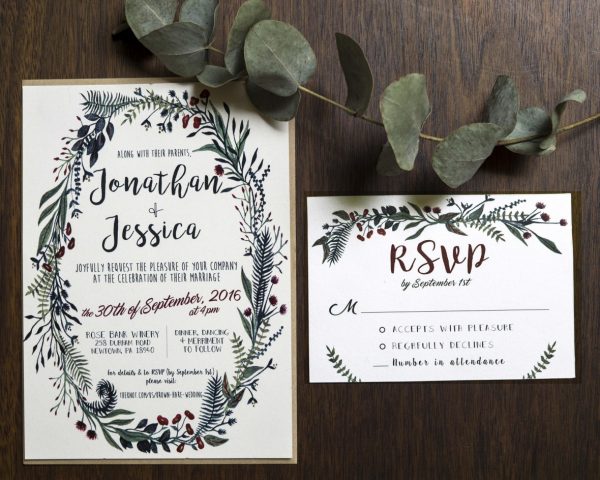 Greenery Wedding Invitations