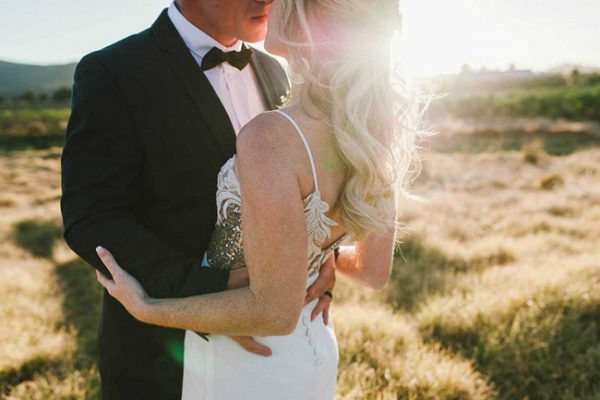 Country Chic Wedding with a Rose Gold Dress