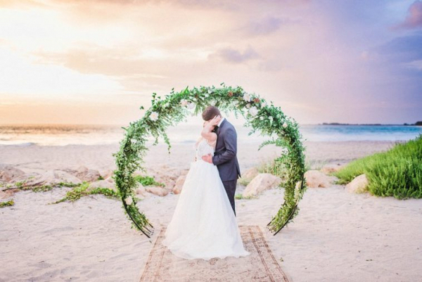 Peach Florida Beach Wedding Inspiration