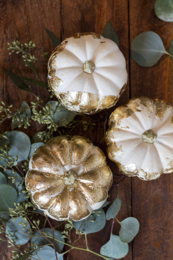 DIY Gold Leaf Pumpkins