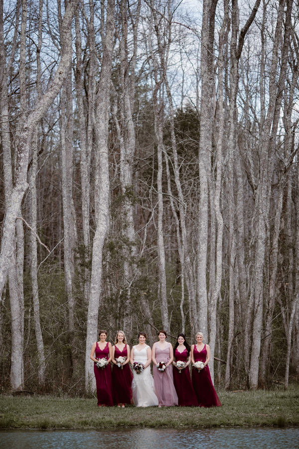 A Burgundy + Bronze Ramble Creek Wedding