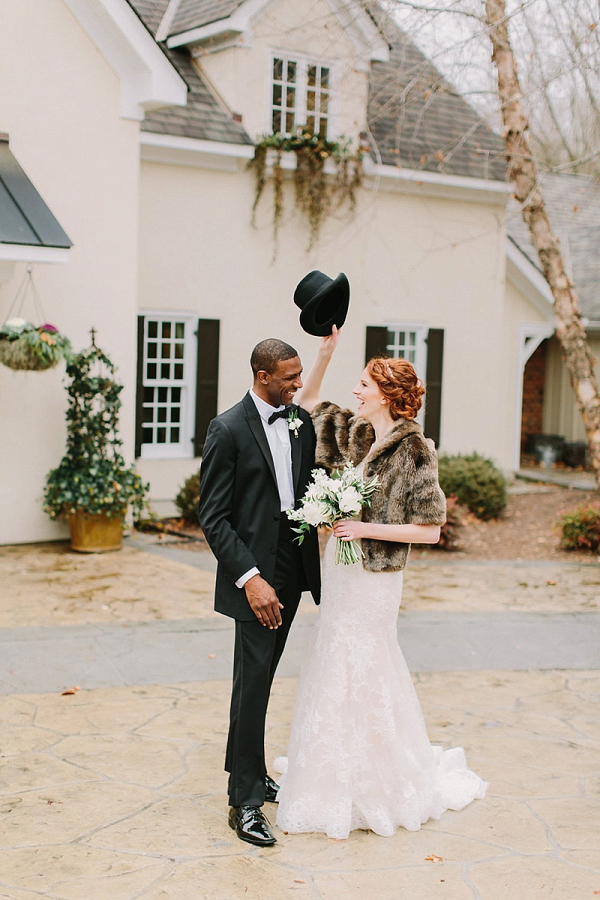 Elegant Emerald Green and Gold Winter Wedding