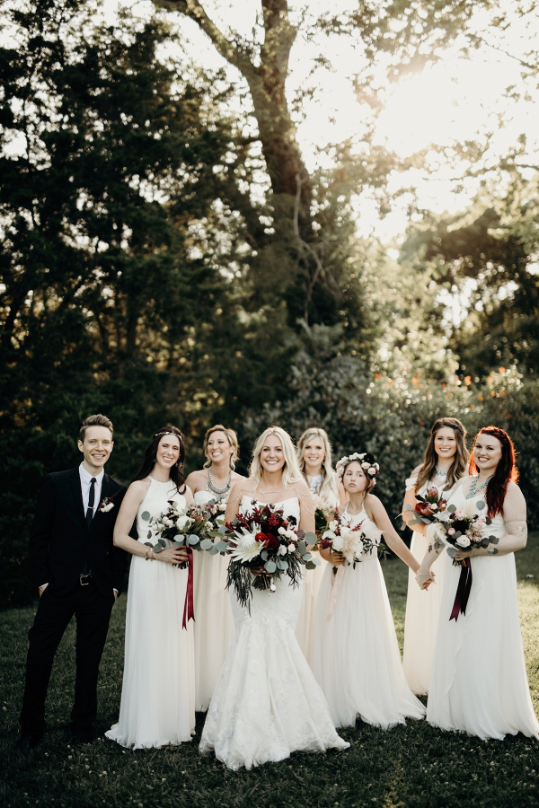 Cool Berry Tone Barn Wedding