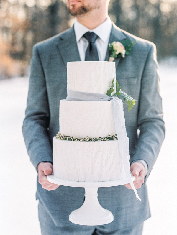 Snowy Winter Wedding in Dusky Blue