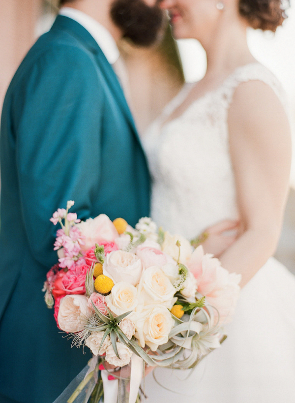 Coral and White St Pete Wedding