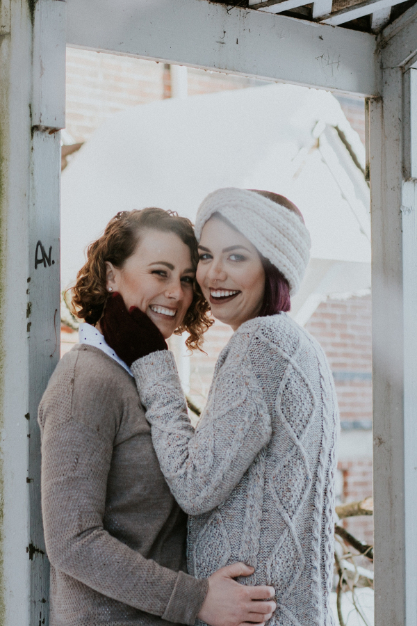 Stylish and Snowy Engagement Shoot