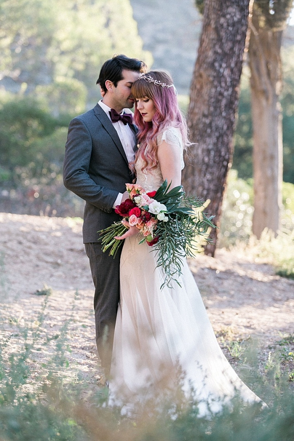 Red Velvet and Rose Gold Styled Shoot