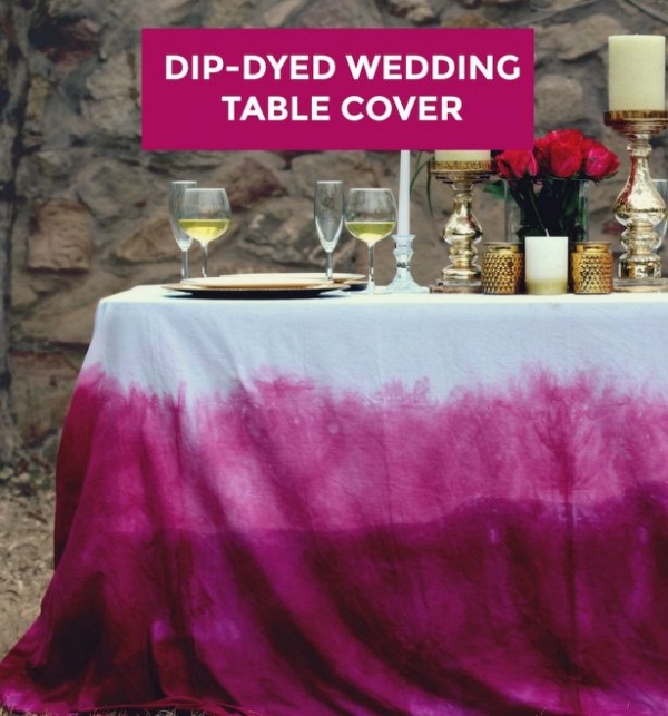 DIY Dip-Dyed Wedding Table Cover