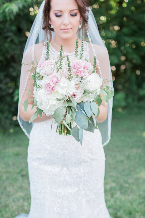 A White + Blush East Tennessee Church Wedding