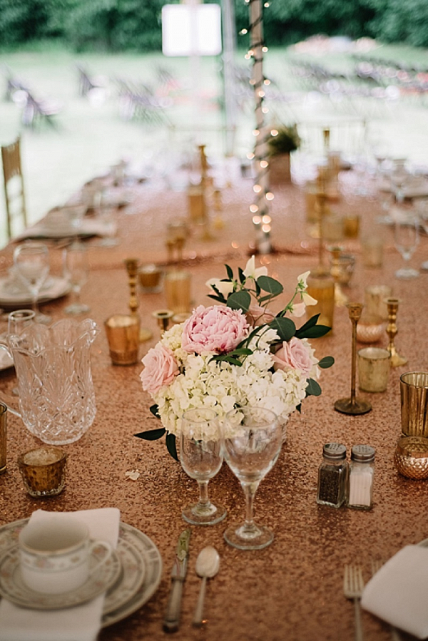 Gold and Blush Wedding at Home