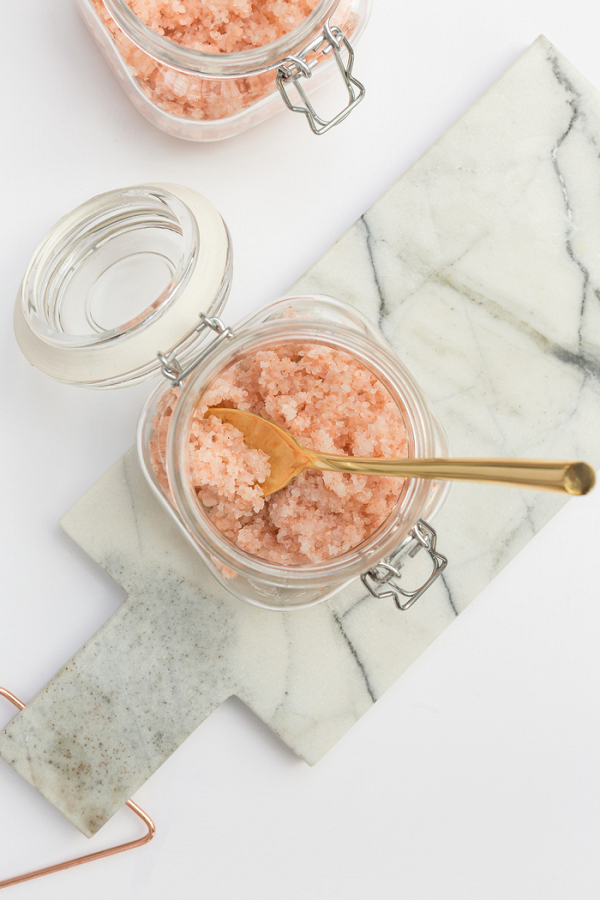 DIY Pink Sea Salt Body Scrub Favor