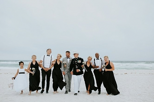 Black and White Beach Wedding