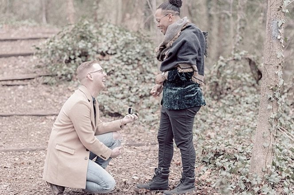 Romantic Surprise Proposal in the Woods