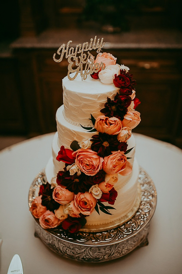 Burgundy And Gold Wedding