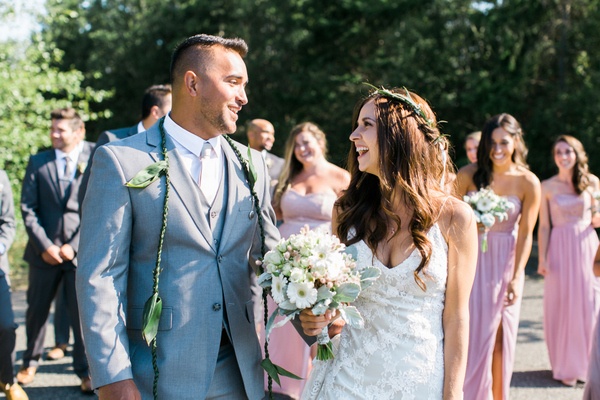 Blush Polynesian Backyard Wedding