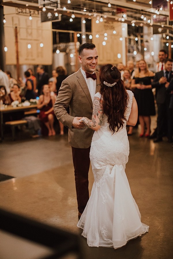 Vintage Modern Brewery Wedding with Moody Florals