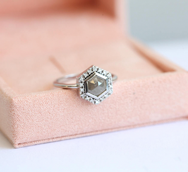 Gray Diamond Engagement Rings