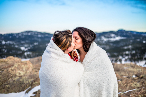 Snowy Mountain Engagement Session