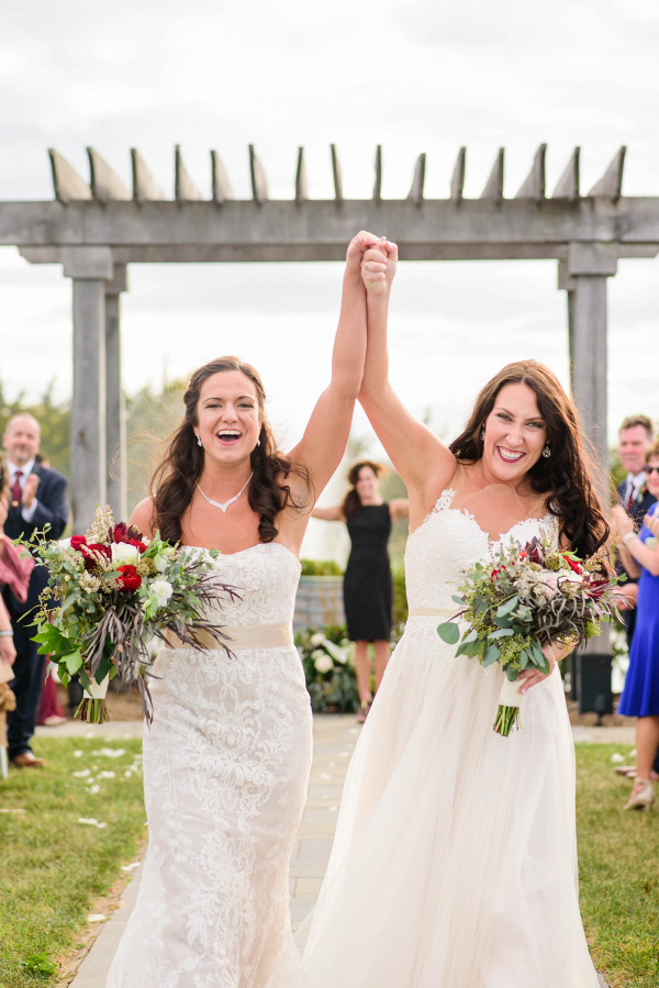 Gold and Burgundy Winery Wedding