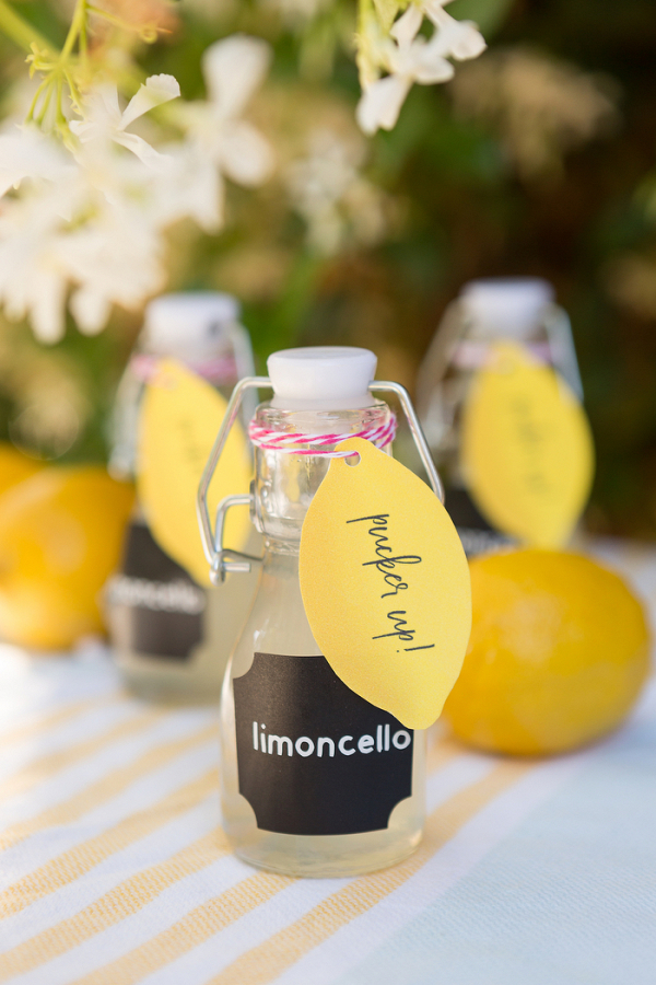 DIY Limoncello Wedding Favors