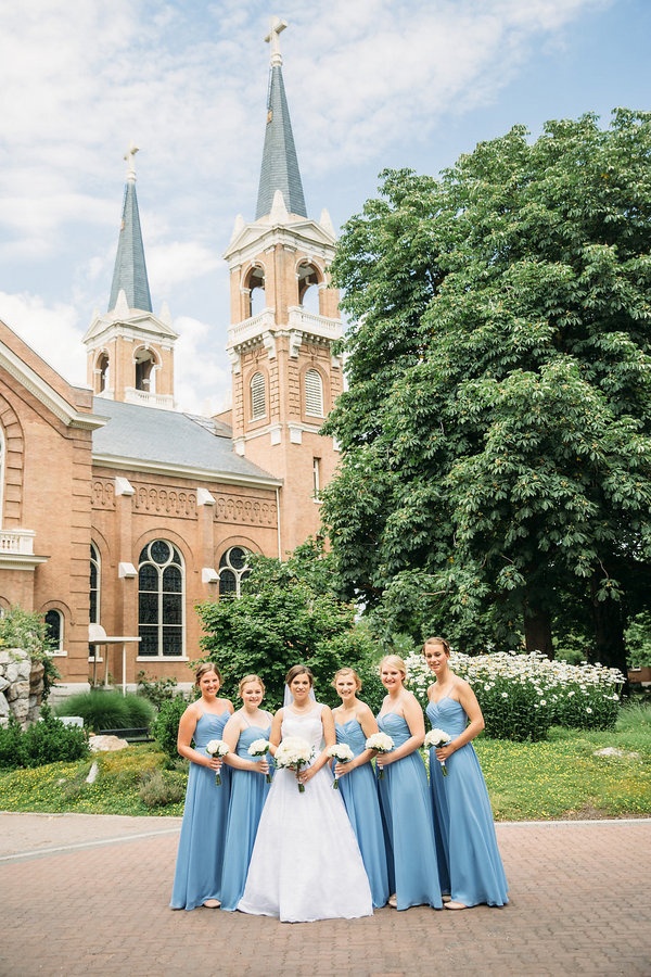 Classic Dusty Blue Church Wedding