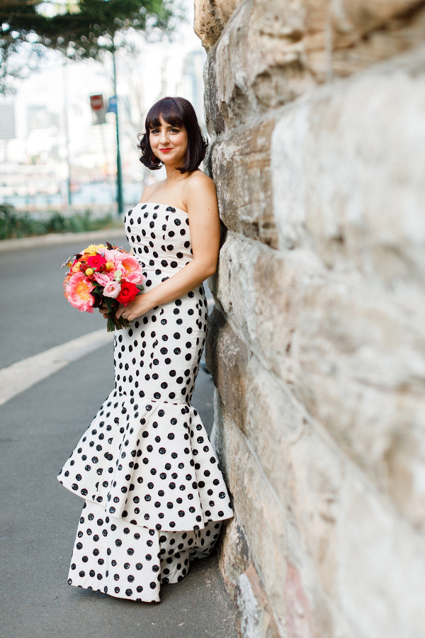 Modern Black Tie Polka Dot Wedding