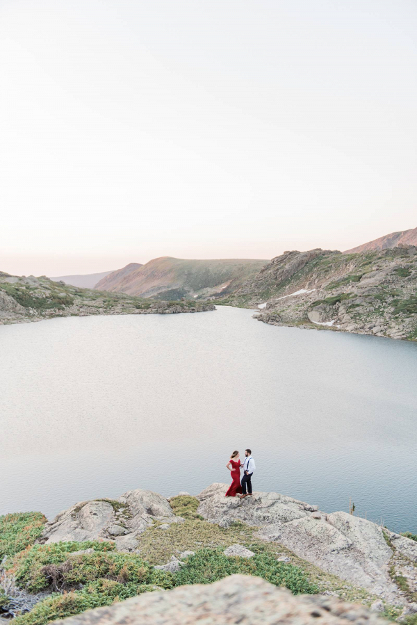 Sunrise High Alpine Lake Engagement Session