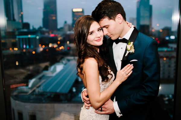 Modern Atlanta rooftop wedding