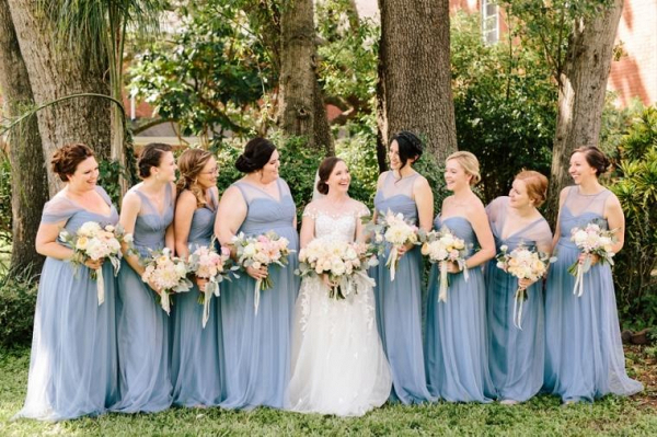 A Romantic Blush and Blue Wedding