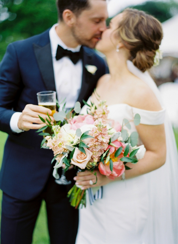 A Nautical Coral & Navy Massachusetts Wedding