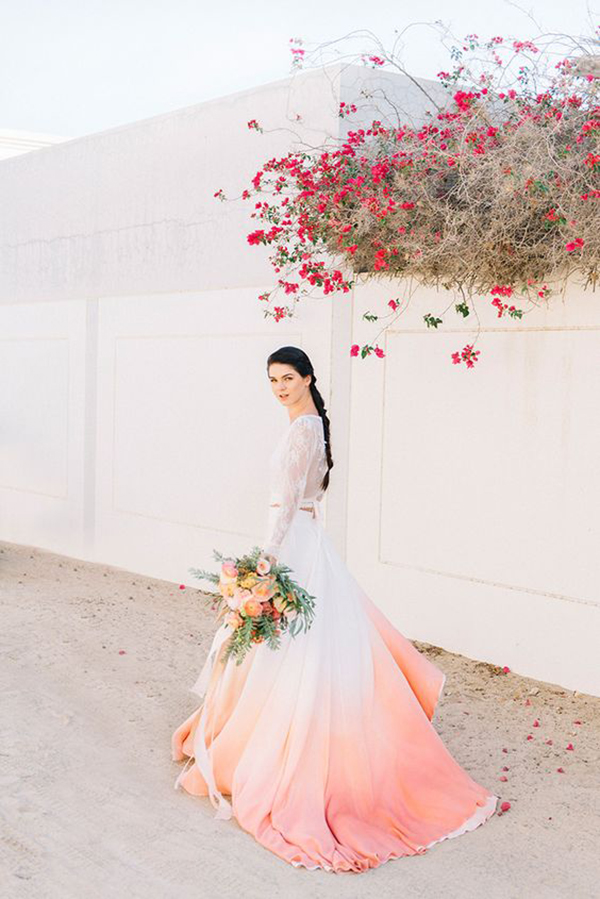 Coral wedding dress on sale