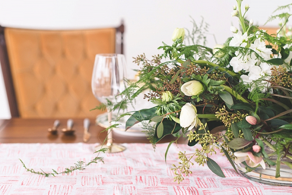 DIY Hand Stamped Sweetheart Table Runner