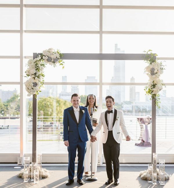 Intimate Summer Adler Planetarium Wedding