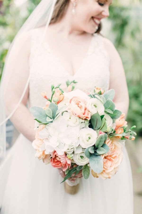 Mint and Pink Lakeside Greenhouse Wedding