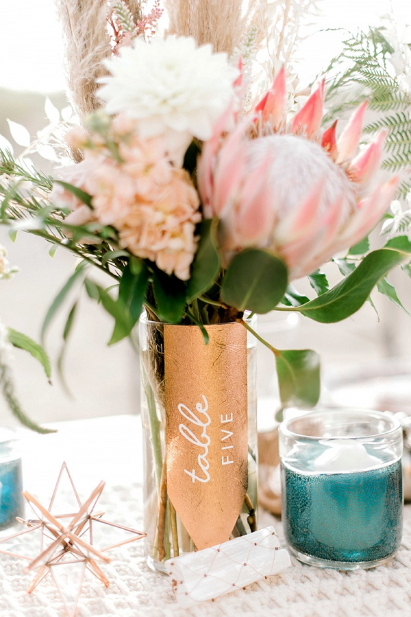 DIY Textured Copper Table Number Vase