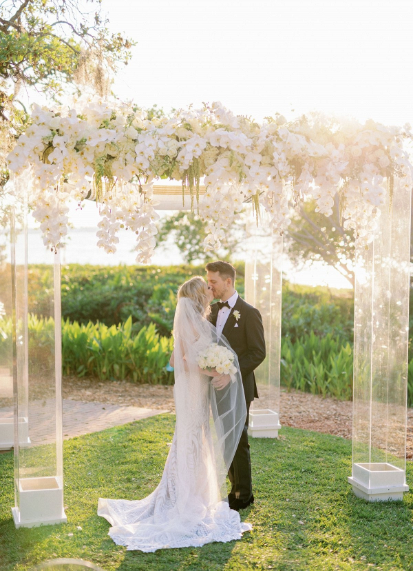 White Modern Romantic Garden Wedding