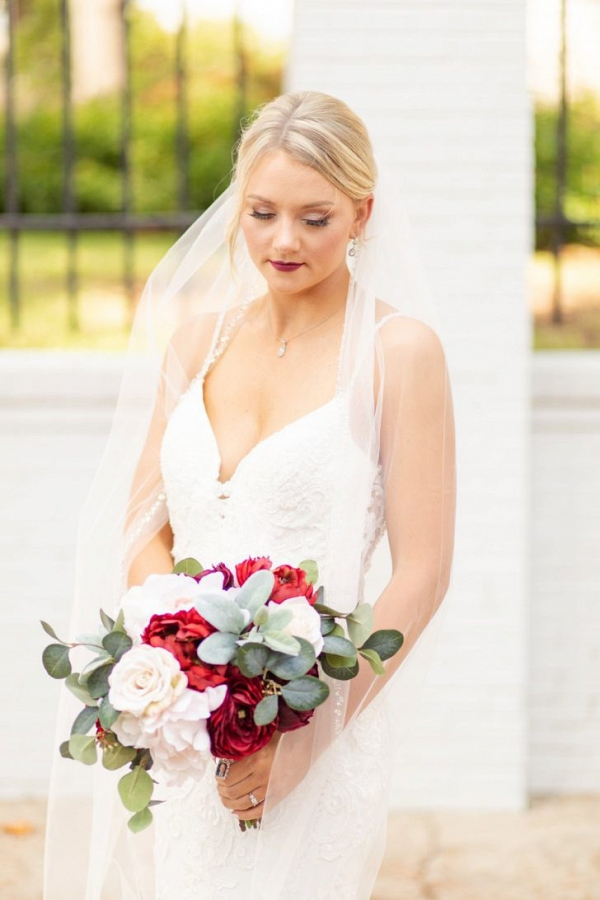 Maroon and Navy Budget Wedding