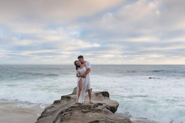 Romantic Beach Sunset Engagement Session