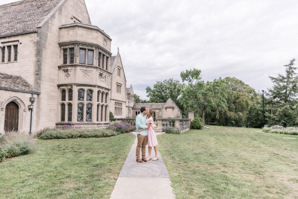 Romantic Garden Engagement Session at a Mansion